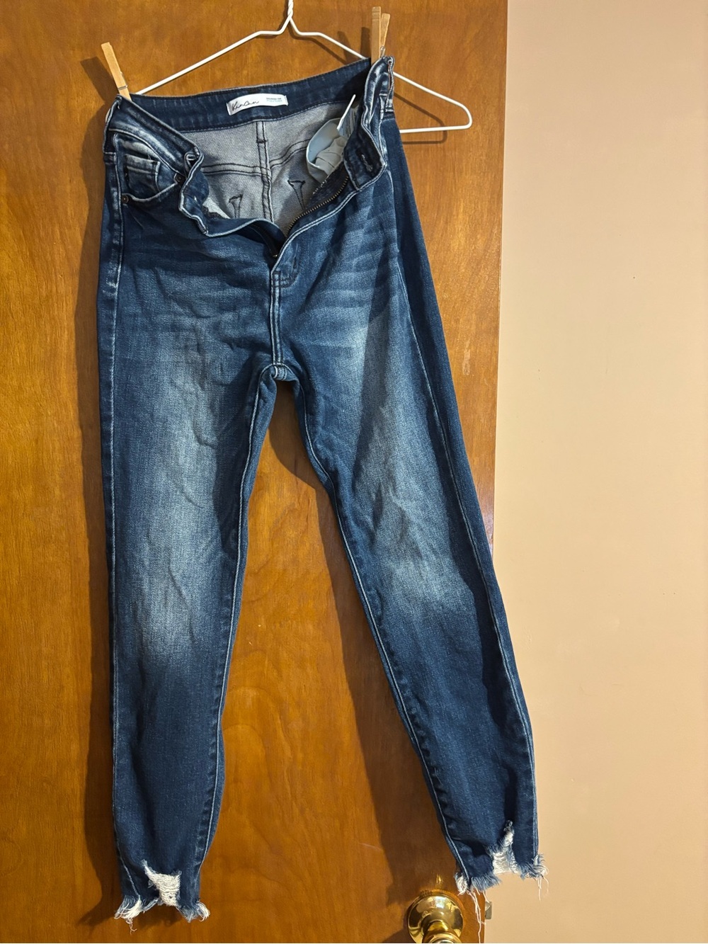 KanCan Women's Skinny Jeans - Dark Blue Washed
